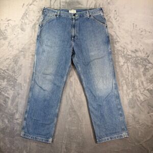 Vintage American Eagle Carpenter Worker Jeans Men's Size 38x32 Blue Light Wash